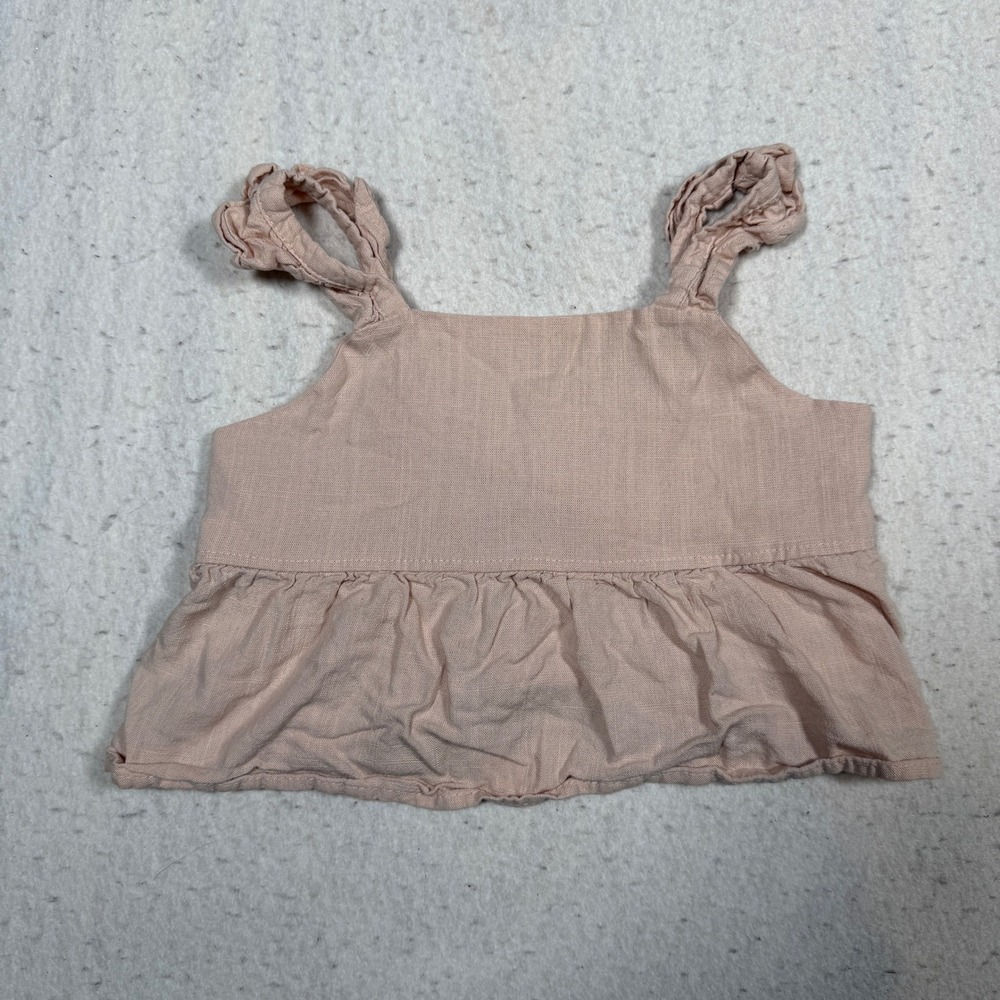 Haute Hippie Kids Style Blush Pink Peplum Ruffle Tank Top Size 7